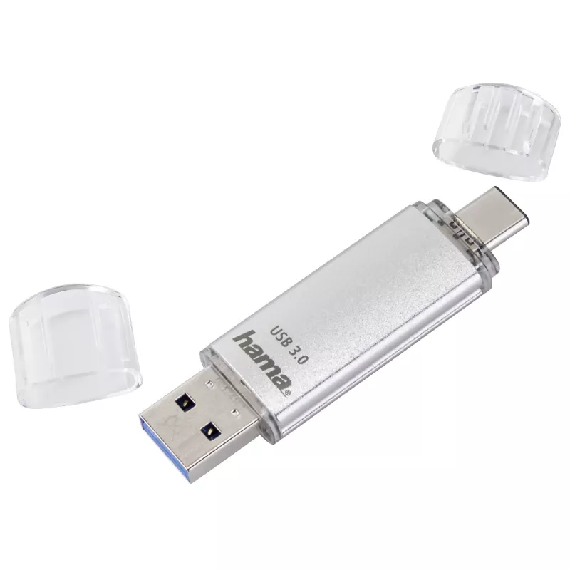 Hama C-Laeta USB-mälupulk 256 GB USB Type-A / USB USB-C 3.2 Gen 1 (3.1 Gen 1) Hõbedane