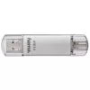 Hama C-Laeta USB-mälupulk 256 GB USB Type-A / USB USB-C 3.2 Gen 1 (3.1 Gen 1) Hõbedane