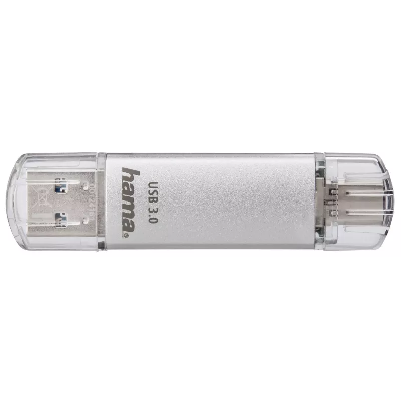 Hama C-Laeta USB-mälupulk 256 GB USB Type-A / USB USB-C 3.2 Gen 1 (3.1 Gen 1) Hõbedane