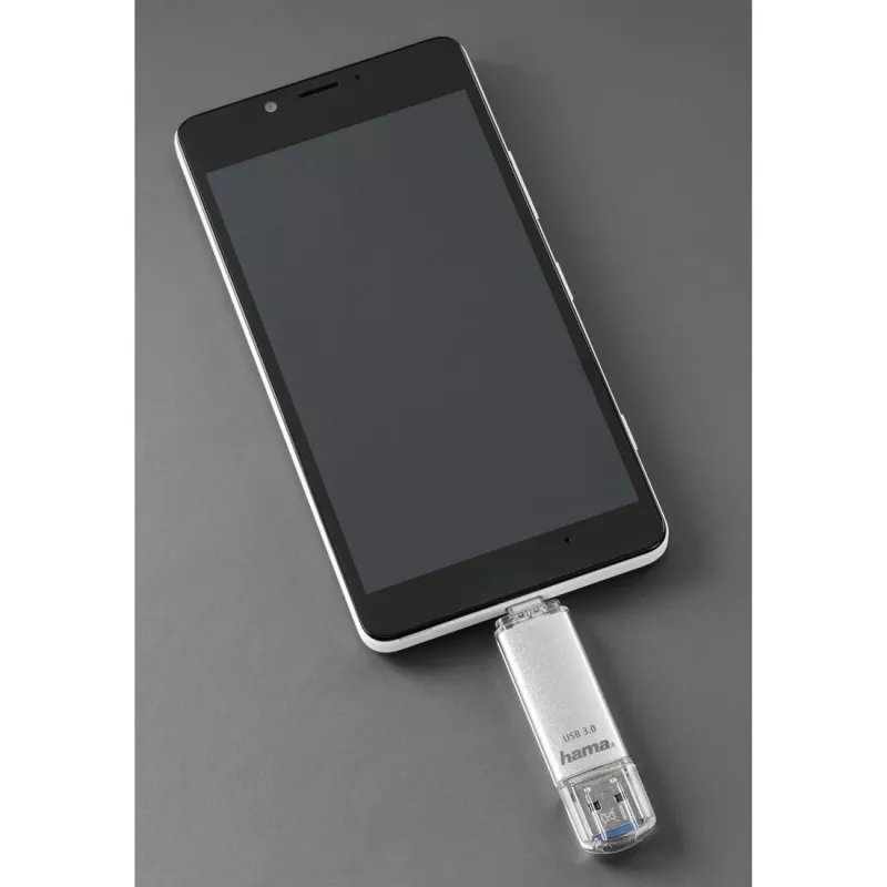 Hama C-Laeta USB-mälupulk 256 GB USB Type-A / USB USB-C 3.2 Gen 1 (3.1 Gen 1) Hõbedane