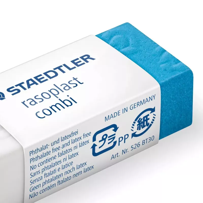 Kustutuskumm Staedtler rasoplast combi 526 BT, valge, 43×19×13 mm, 1 tk