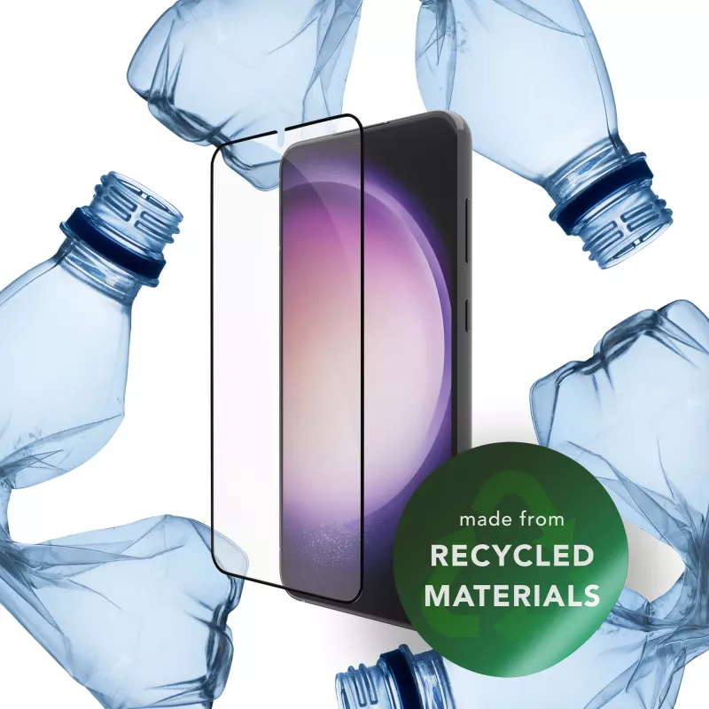 dbramante1928 eco-shield - Galaxy S23 - musta äärega karastatud klaasist ekraanikaitse