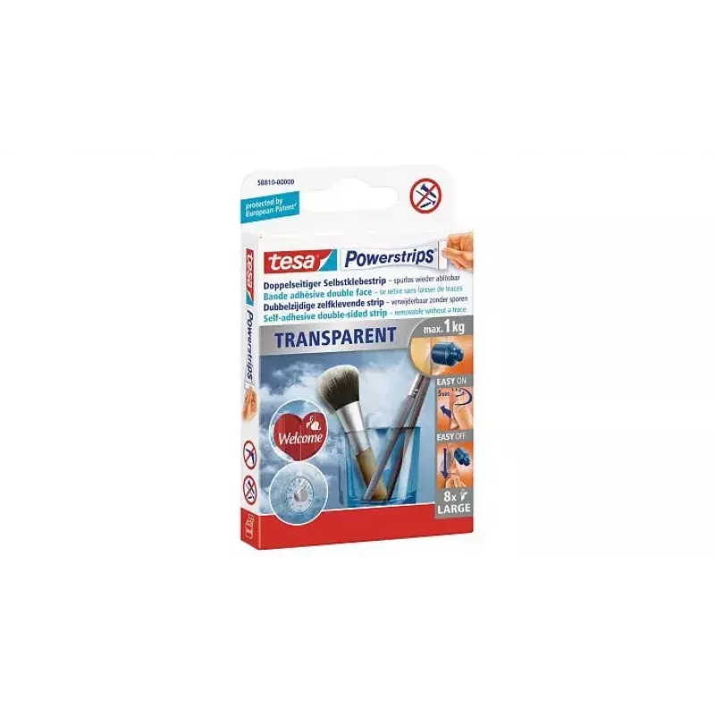 Kinnitusriba Tesa Powerstrips Transparent LARGE