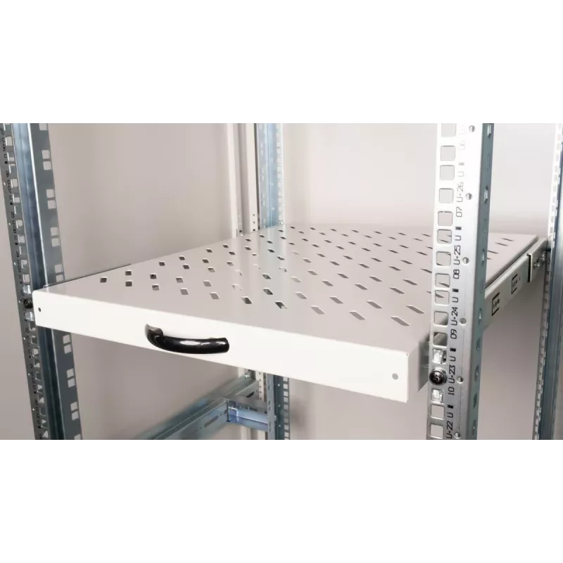 Libistatav riiul EQUIP 19-tolline, 1U, 800 mm sügavus, helehall