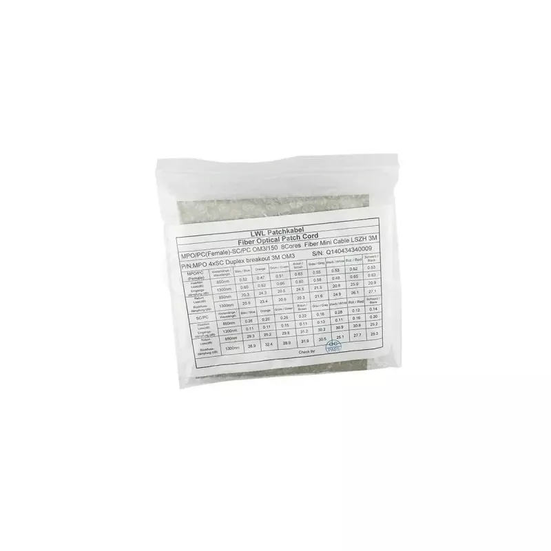 BlueOptics fiiberoptiline kaabel SFP5142BU10MKB 10 m, G.657.A1, 4x SC to MPO, kollane