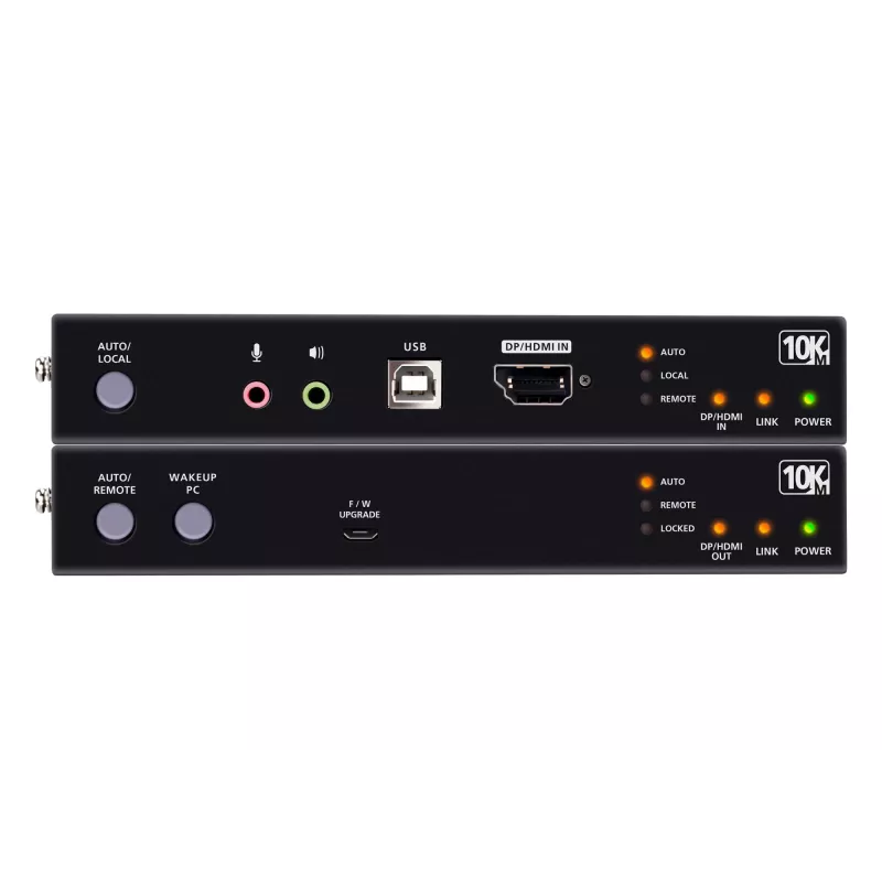 ATEN True 4K DP/HDMI Optiline KVM 10km, Saatja ja vastuvõtja, Juhtmega ühendatav, 10000 m, 4096 x 2160 pikslit, Must, Metall