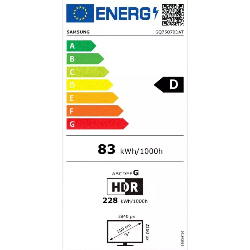 Samsung Q70D GQ75Q70DAT 190.5 cm (75 tolli) 4K Ultra HD nutiteler Wi-Fi must