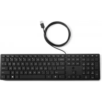 Klaviatuur HP Wired Desktop 320K — Täissuuruses USB, membraan, must
