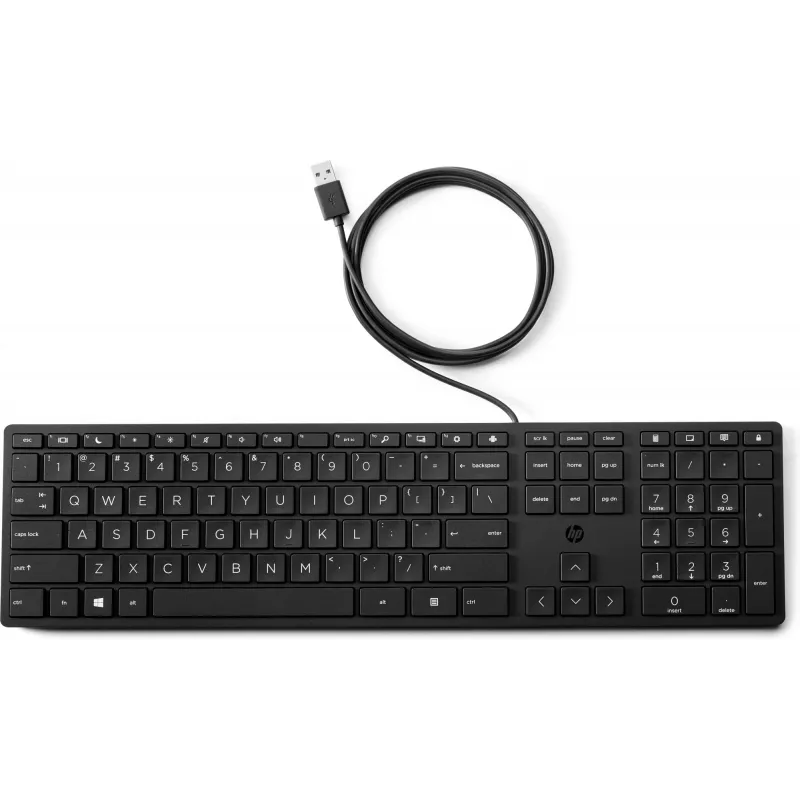 Klaviatuur HP Wired Desktop 320K — Täissuuruses USB, membraan, must