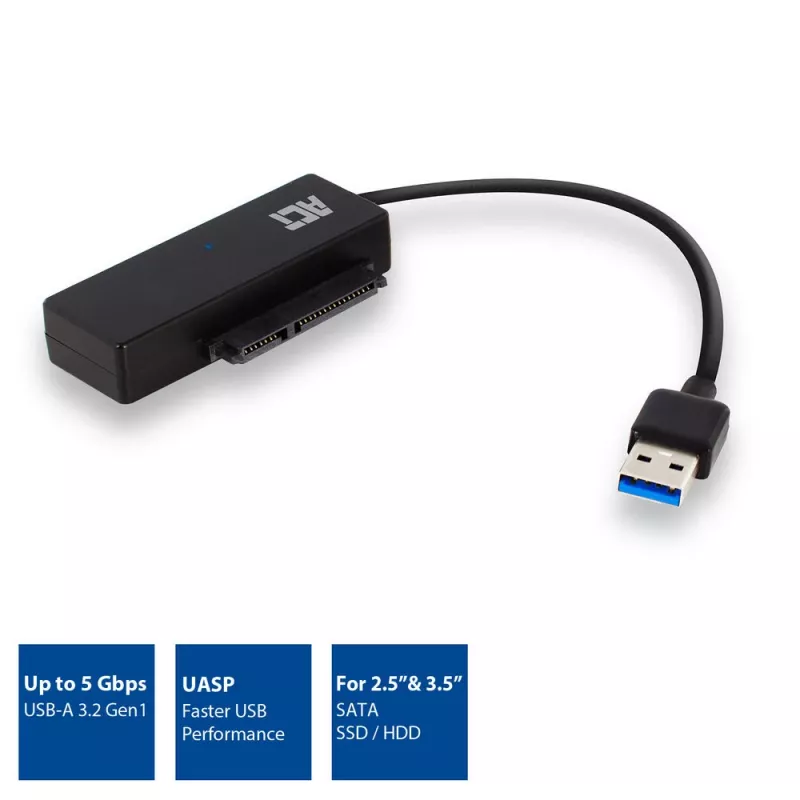 ACT USB 3.2 Gen1 2,5/3,5-tollise SATA-adapteri kaabel SSD/HDD jaoks