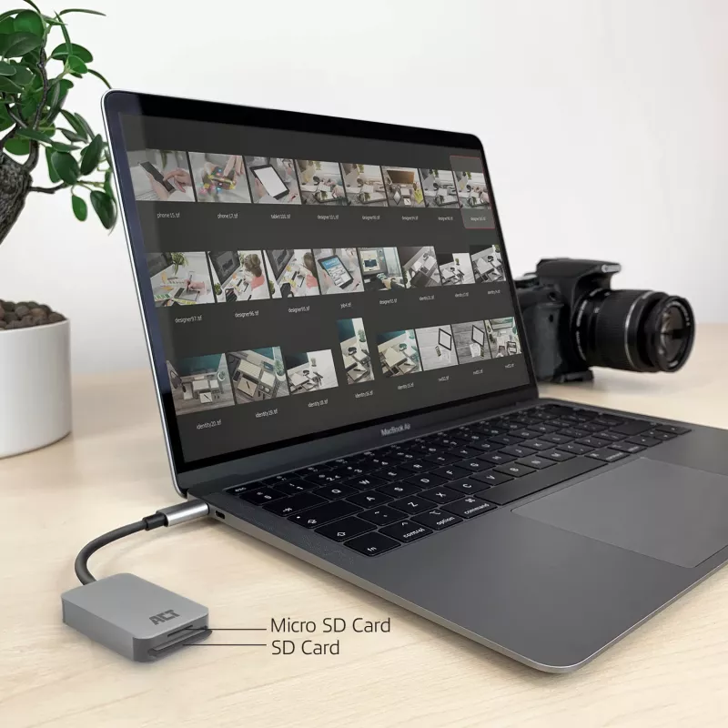 Kaardilugeja ACT AC7056 USB 3.2 Gen 1 USB-C hall MicroSD SD