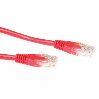 ACT punane 0,5-meetrine U/UTP CAT6 patch-kaabel RJ45-pistikutega