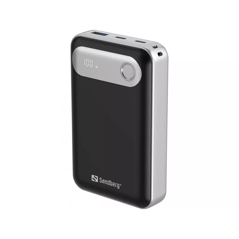 Sandberg Travel akupank 20000 PD35W, 20000 mAh, liitiumpolümeer (LiPo), 3,7 V, must, hõbedane