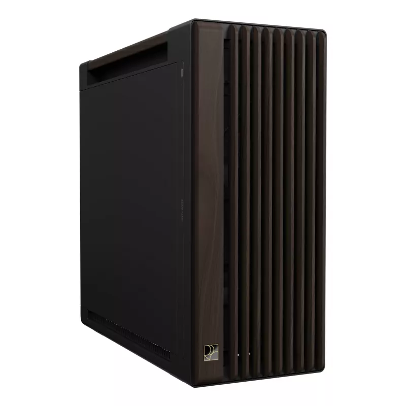 PC-korpus ASUS ProArt PA602 Wood Edition Midi Tower — must ja puit, toetab ATX/EATX, 2x200 mm ees, 1x140 mm taga