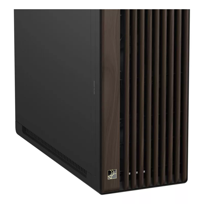 PC-korpus ASUS ProArt PA602 Wood Edition Midi Tower — must ja puit, toetab ATX/EATX, 2x200 mm ees, 1x140 mm taga