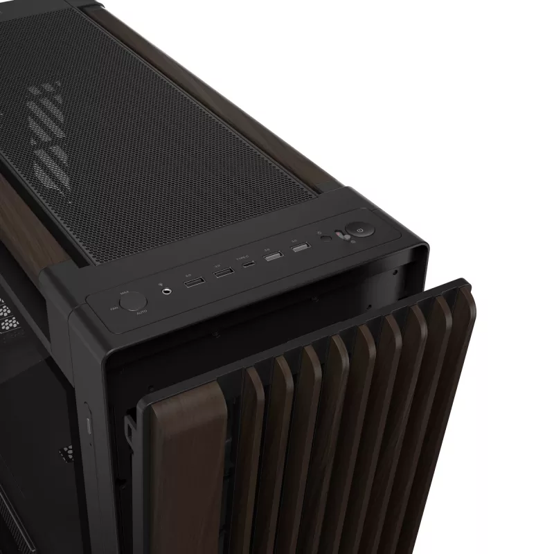 ASUS ProArt PA602 Wood Edition Modern Must - karastatud klaasiga paneel Midi Tower Must, Puit