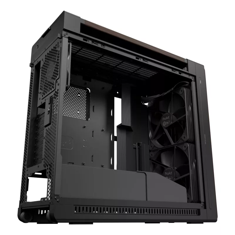 ASUS ProArt PA602 Wood Edition Modern Must - karastatud klaasiga paneel Midi Tower Must, Puit