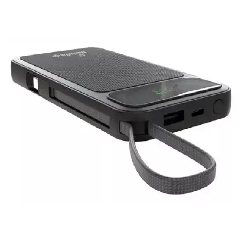 Akupank MediaRange MRMA753 10 000 mAh LiPo integreeritud kaablite, LC-ekraani, USB-C PD ja Quick Charge'iga, must
