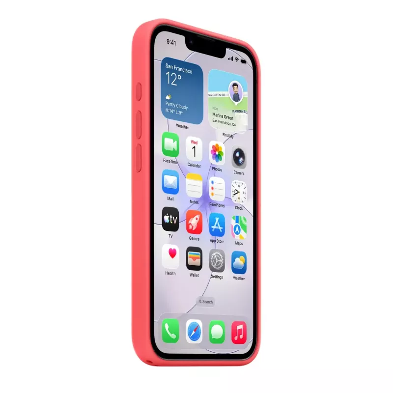 Silikoonümbris koos MagSafe'iga Apple iPhone 17e jaoks — Bright Guava, sobib 6,1 tolli (15,5 cm) ekraanile