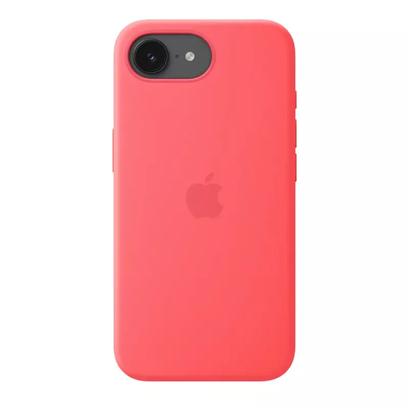 Silikoonümbris koos MagSafe'iga Apple iPhone 17e jaoks — Bright Guava, sobib 6,1 tolli (15,5 cm) ekraanile
