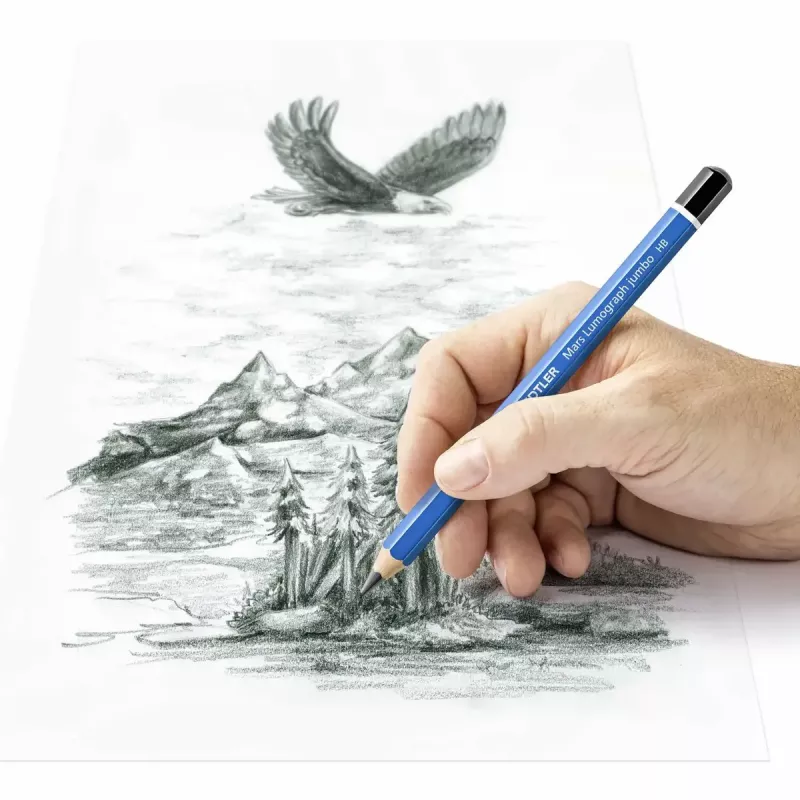 Pliiats Staedtler 100J 2B, sinine lakk, 5,3 mm südamik, 1 tk