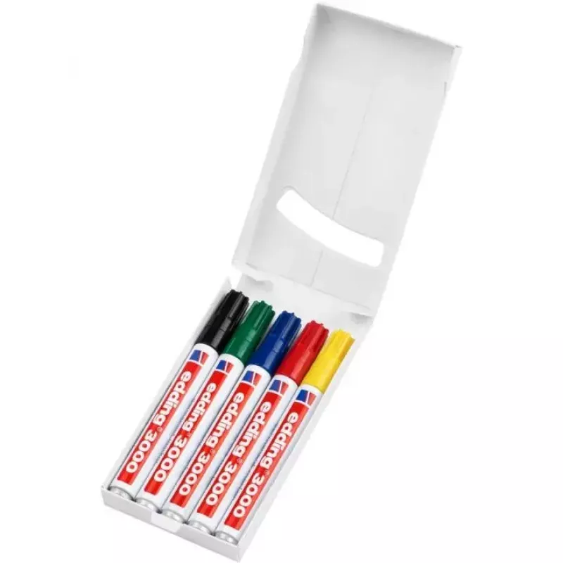 Püsimarker Edding 3000, ümarots, segavärvid, 5 tk