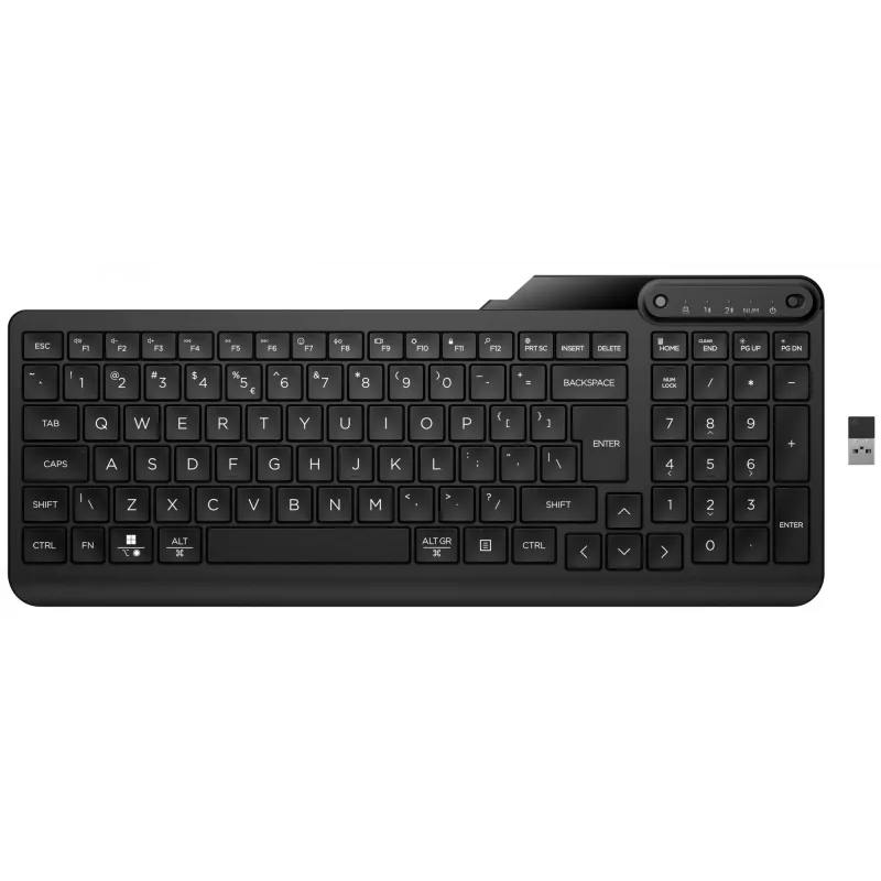 Juhtmevaba täissuuruses klaviatuur HP 475 — kaherežiimiline RF-juhtmevaba + Bluetooth, membraan, must
