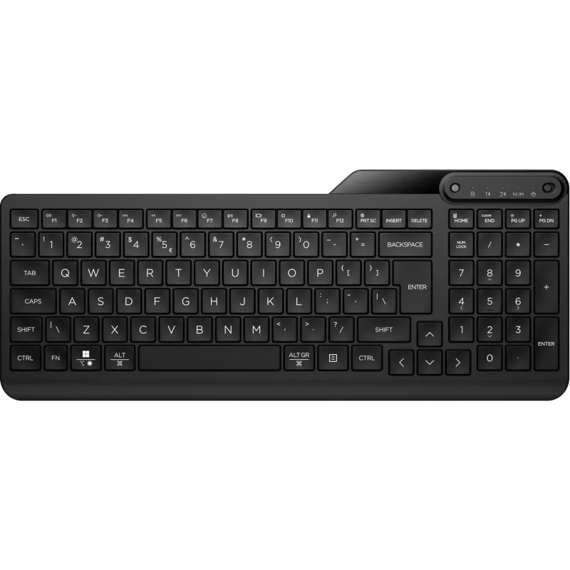 Juhtmevaba täissuuruses klaviatuur HP 475 — kaherežiimiline RF-juhtmevaba + Bluetooth, membraan, must