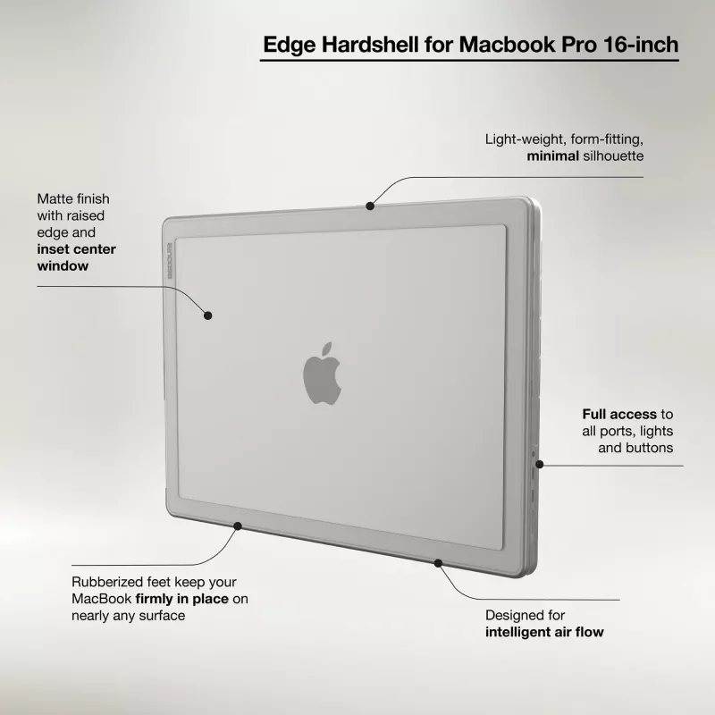 Incase Edge kõvakest Makrolon®-iga 16-tollisele MacBook Pro-le (M1-M4, 2021-2024)