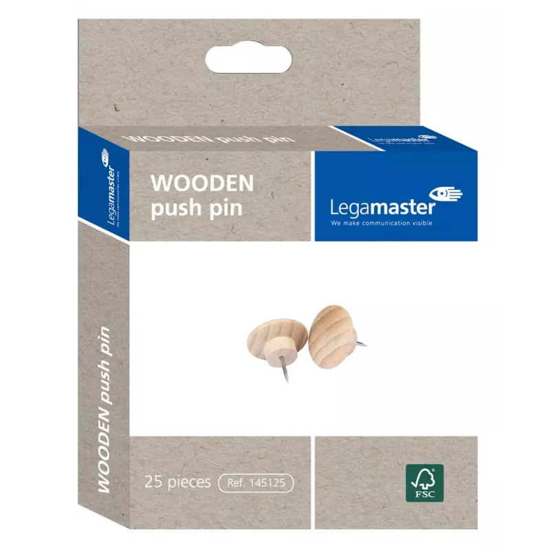 Knööpnõelad Legamaster WOODEN 25 tk