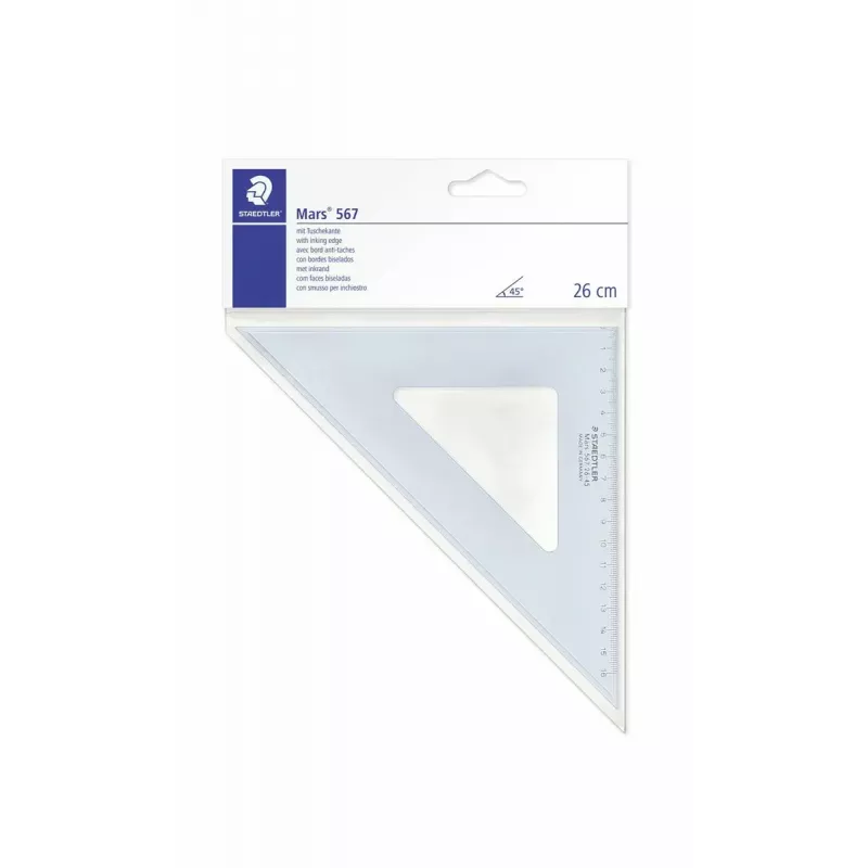 STAEDTLER Mars 567 26-45 Geodreieck kolmnurkjoonlaud, 26 cm, 45/45 kraadi