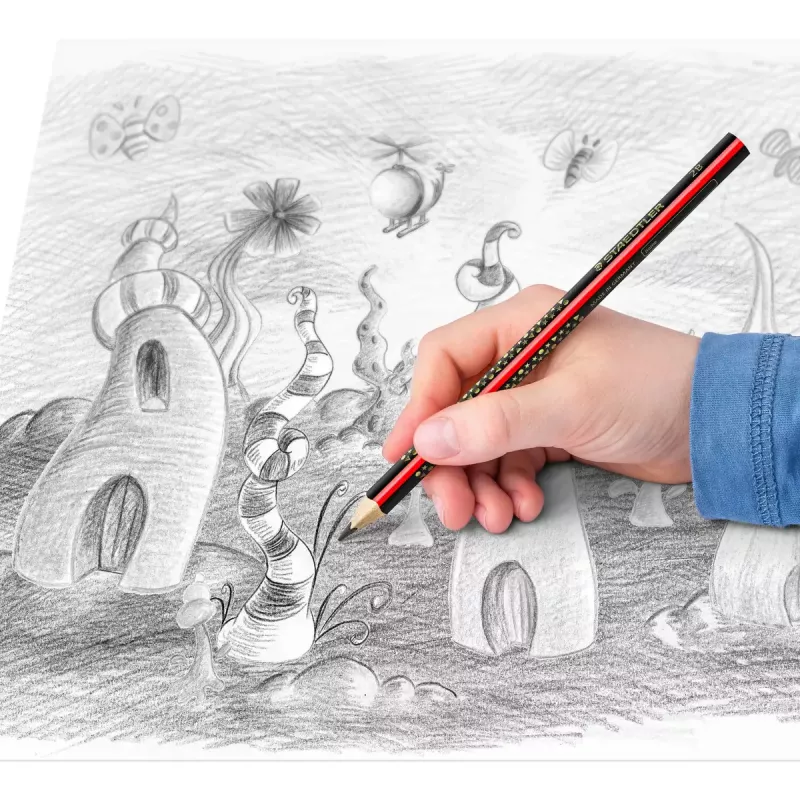Staedtler Jumbo 2B kuuskantpliiats, pliiatsisüdamiku Ø 3 mm, mitmevärviline, 1 tk