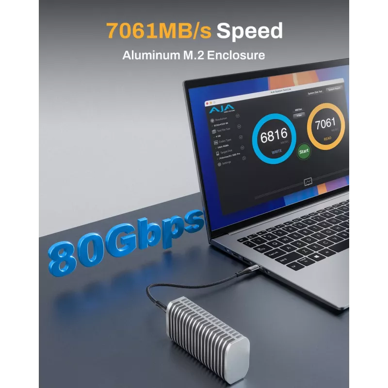TerraMaster D1 SSD Pro SSD-korpus Alumiinium M.2