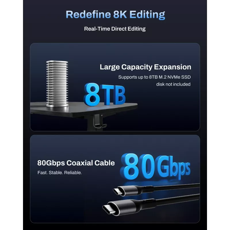 TerraMaster D1 SSD Pro SSD-korpus Alumiinium M.2