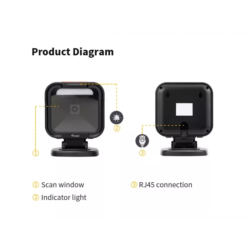 Fikseeritud vöötkoodilugeja Equip USB 2D Omnidirectional Lauaskanner 1MP