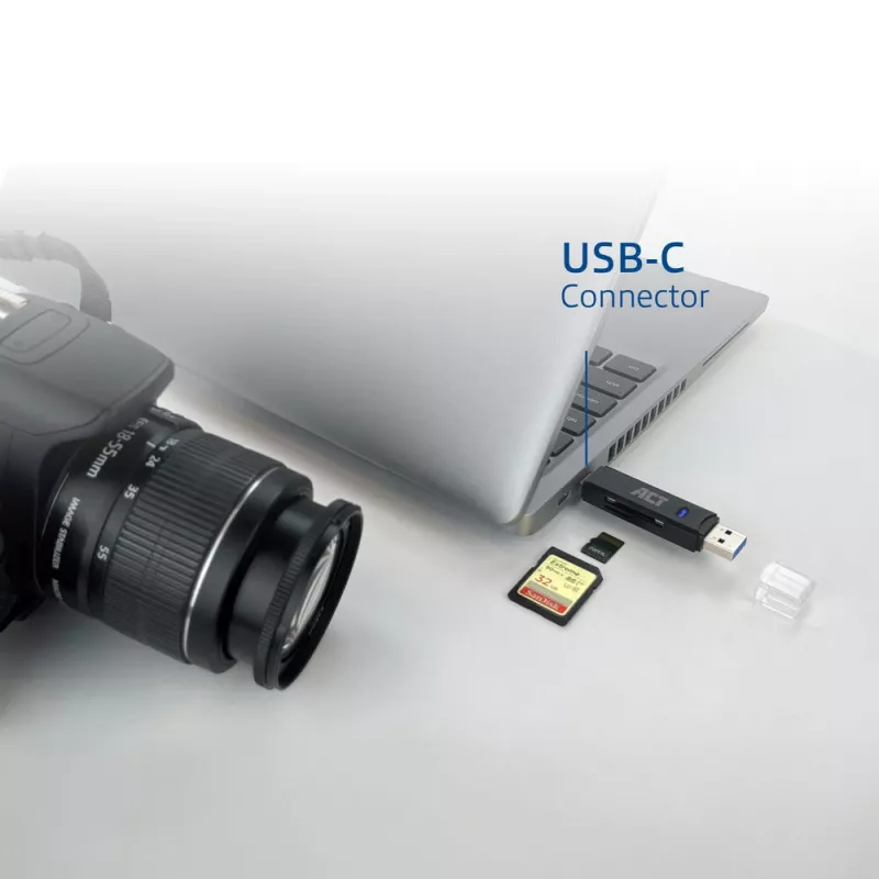 ACT USB-C/USB-A 3.0 kaardilugeja, must