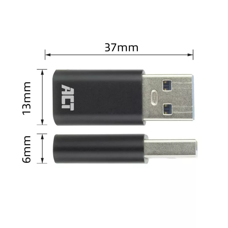 USB-A isane USB-C emasele adapter ACT AC7376 must