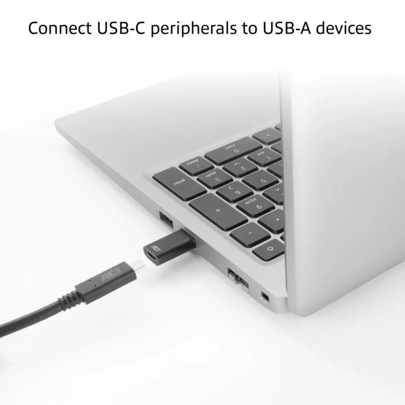 USB-A isane USB-C emasele adapter ACT AC7376 must