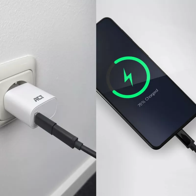 USB-A isane USB-C emasele adapter ACT AC7376 must