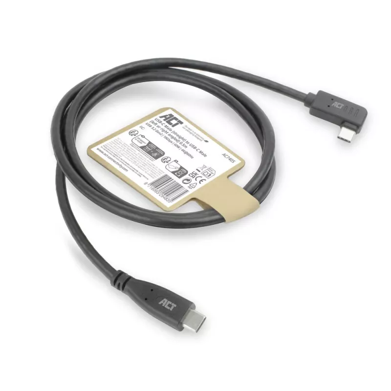 ACT USB 3.0 10Gbps 60W USB USB-C (sirge) USB USB-C (vasak/parem nurga all) kaabel, 3 meetrit