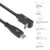 ACT USB 3.0 10Gbps 60W USB USB-C (sirge) USB USB-C (üles/alla nurga all) kaabel, 1 meeter