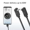 ACT USB 3.0 10Gbps 60W USB USB-C (üles/alla nurga all) - USB USB-C (üles/alla nurga all) kaabel, 1 meeter