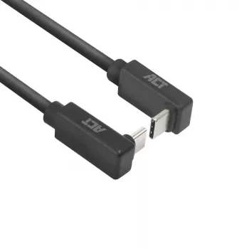 ACT USB 3.0 10Gbps 60W USB USB-C (üles/alla nurga all) – USB USB-C (üles/alla nurga all) kaabel, 2 meetrit