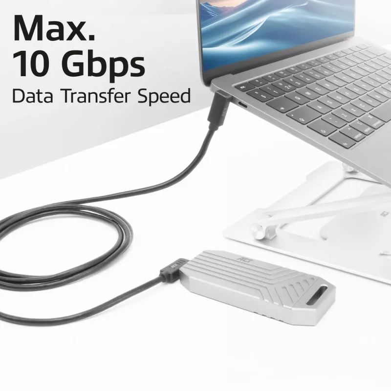ACT USB 3.0 10Gbps 60W USB USB-C (vasak/parem nurga all) USB USB-C (üles/alla nurga all) kaabel, 1 meeter