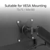 Monitorihoidja ACT kuni 35-tollistele ekraanidele, gaasvedru, ühe monitori jaoks, klamber/läbiviik, kuni 9 kg, VESA 75x75–100x100, kallutus ±45°, must