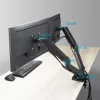 ACT Monitor arm 35 inch, gas spring, 2 monitors, Essentials, Clamp/Grommet, 18 kg, 43.2 cm (17 inch), 88.9 cm (35 inch), 100 x 100 mm, Must