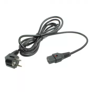 ACT toitekaabel CEE 7/7 isane (nurgaga) - C13 IEC Lock must 5 m, EL269S