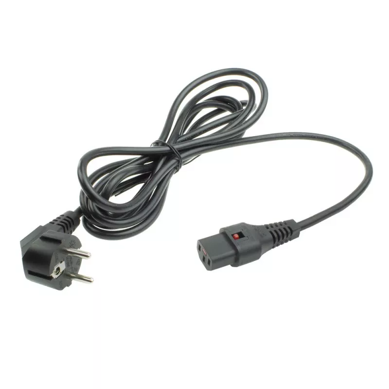 ACT toitekaabel CEE 7/7 isane (nurgaga) - C13 IEC Lock must 5 m, EL269S
