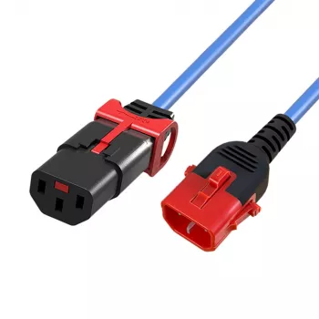 ACT toitejuhe C13 IEC Lock+ - C14 IEC Lock kahekordse lukustusega sinine 1,5 m, PC3621