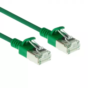 ACT roheline 1 meeter LSZH U/FTP CAT6A andmekeskuse õhuke paigaldusjuhe takistusteta RJ45 pistikutega